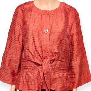 Jones New York Terracotta Button-Down Blouse